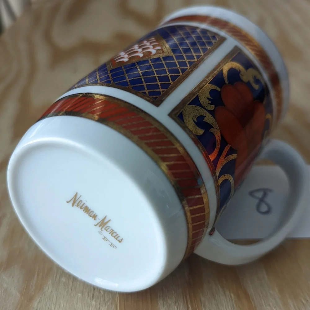 8/8 Fitz and Floyd Blue and Gold Coffee Mug